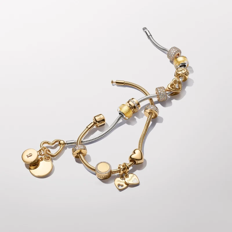 Pandora Moments 14 Karat Gold Plated Mother & Daughter Charms 769187C01