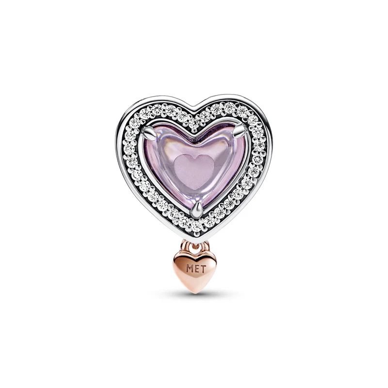 Pandora Moments 925 Sterling Silver Mum & Heart Charm 782653C01with14K RoseGold Plating