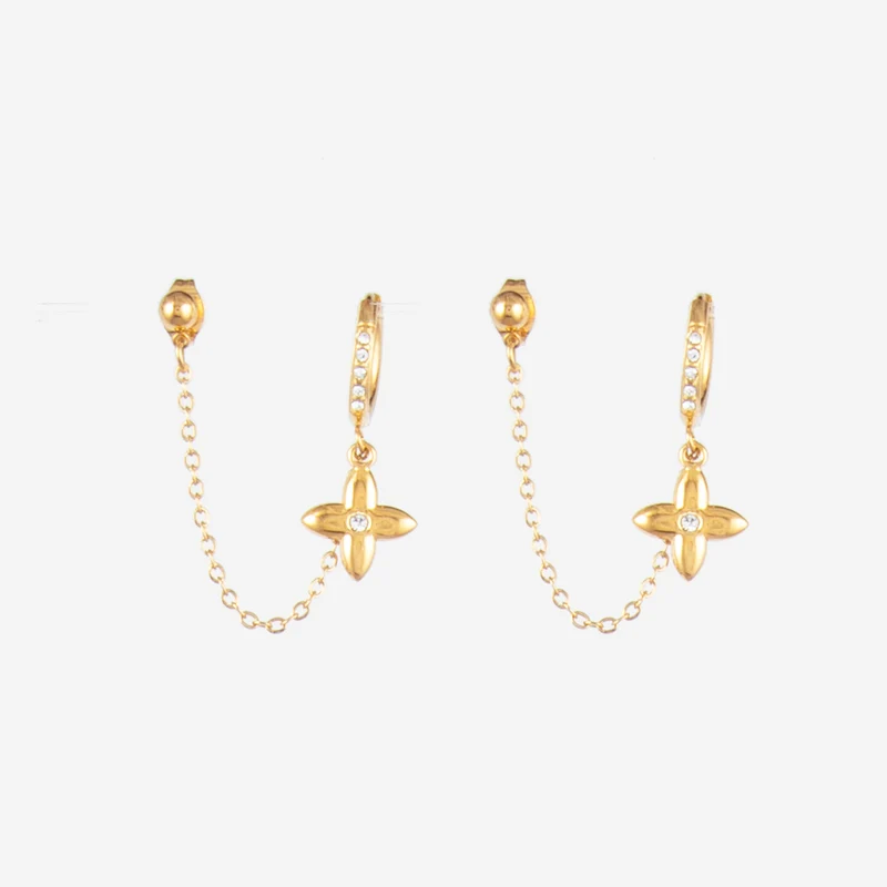 Boucles d'oreilles chainette Clématis
