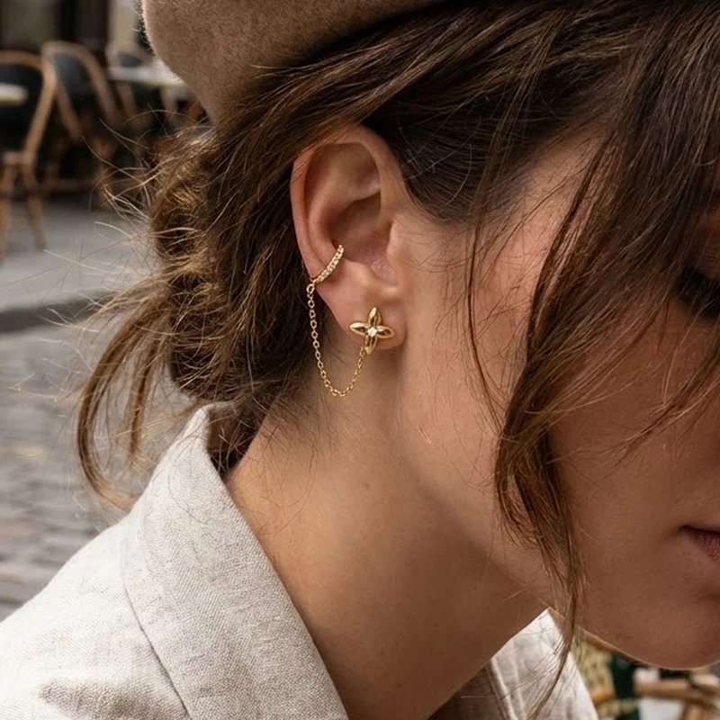 Boucles d'oreilles chainette Clématis