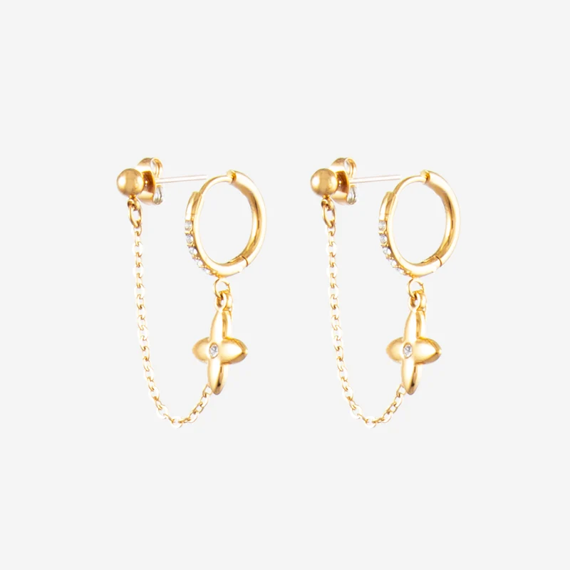 Boucles d'oreilles chainette Clématis