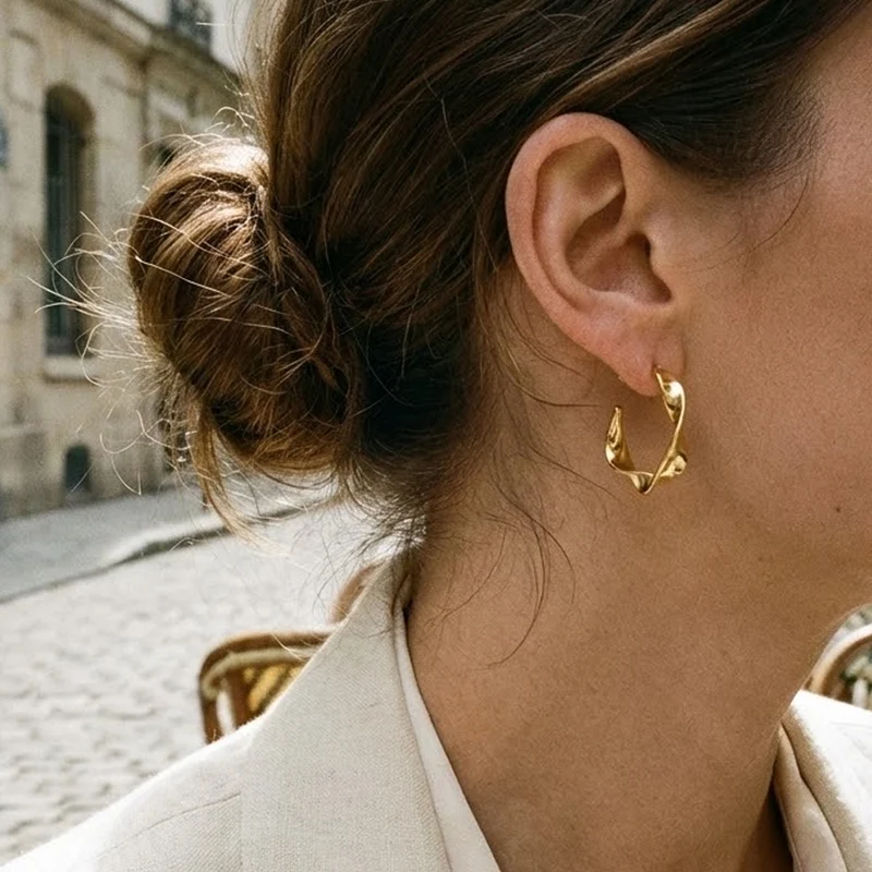 Boucles d'oreilles torsadé ovale