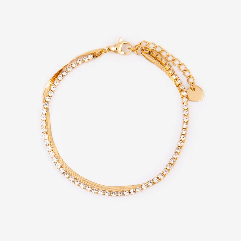 Bracelet Double Rangs strass