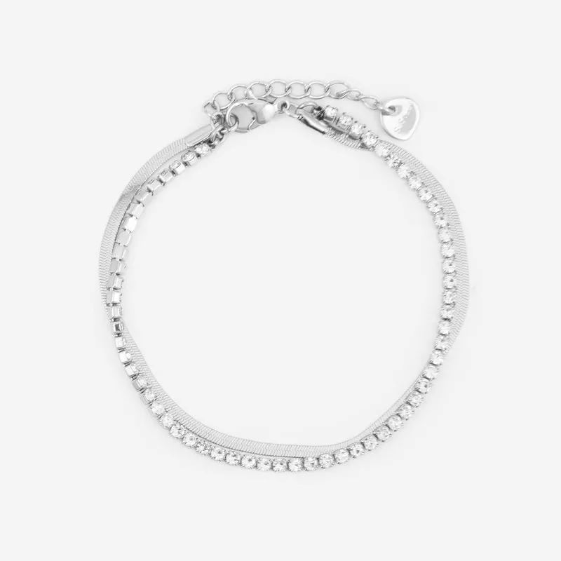 Bracelet Double Rangs strass