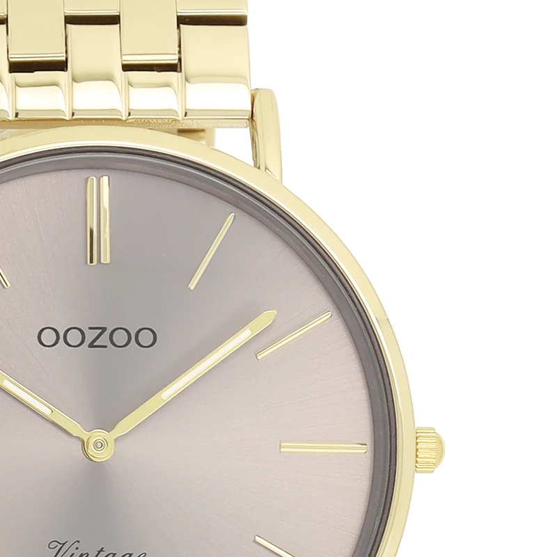 OOZOO Vintage Montre Femme Or et Taupe C20403