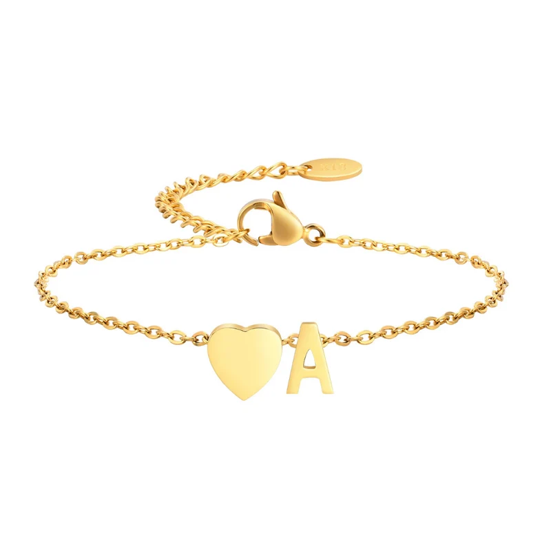Bracelet Initiale A Cœur
