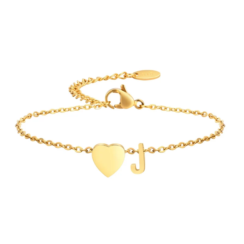 Bracelet Initiale J Cœur