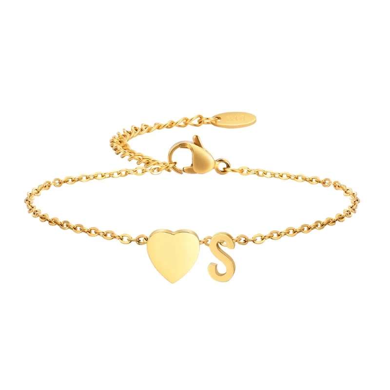 Bracelet Initiale S Cœur