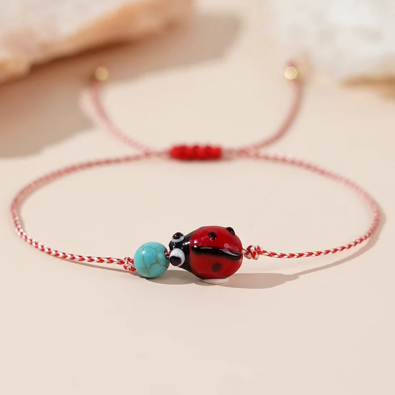 Bracelet Coccinelle Boule Bleue