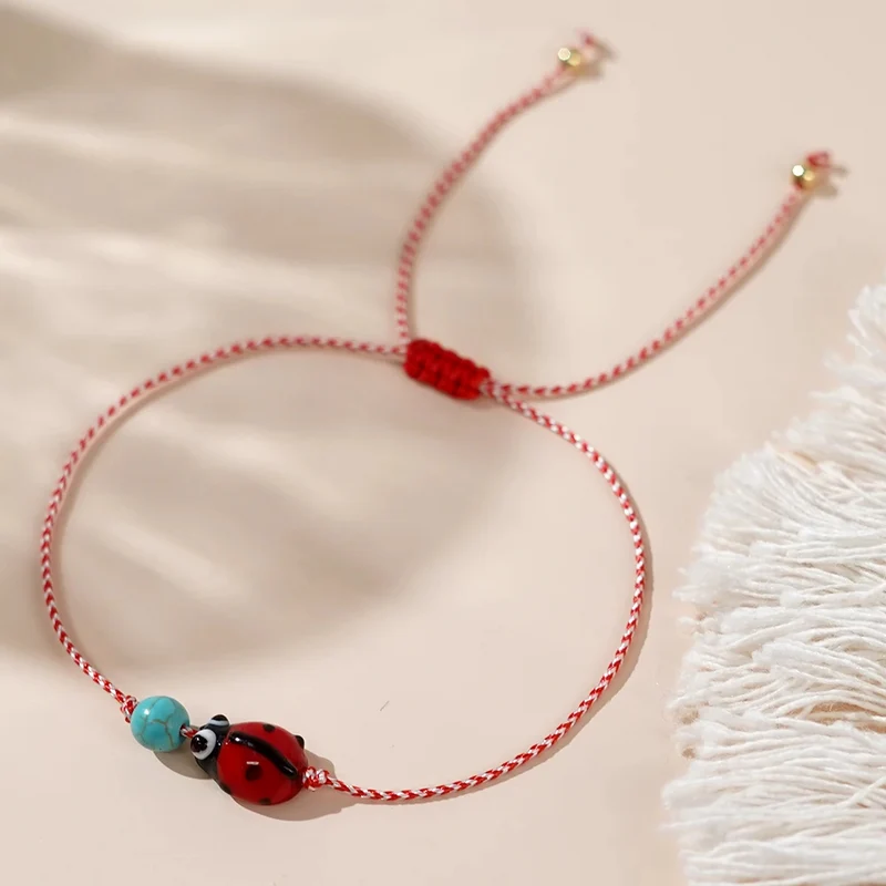 Bracelet Coccinelle Boule Bleue