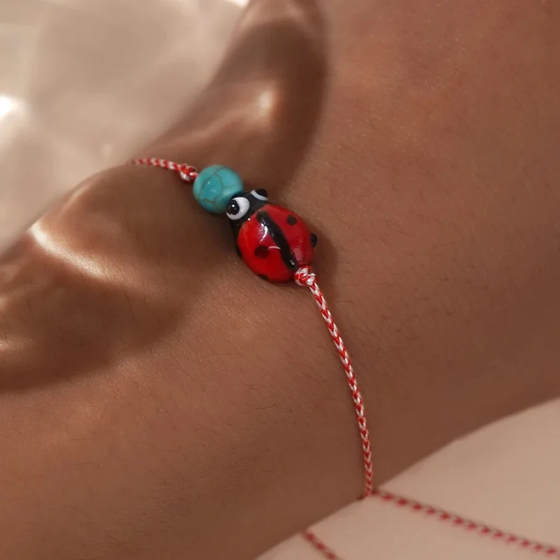 Bracelet Coccinelle Boule Bleue