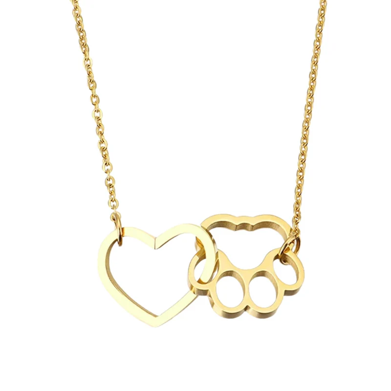 Collier Cœur et Patte de Chien