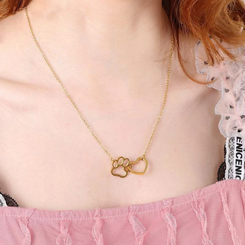 Collier Cœur et Patte de Chien