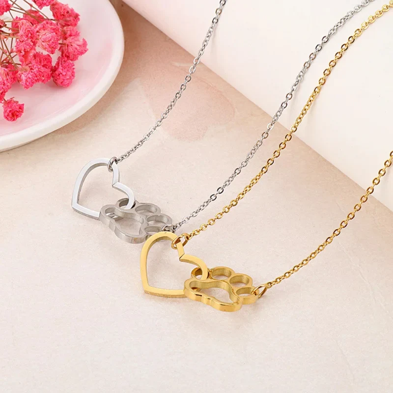 Collier Cœur et Patte de Chien