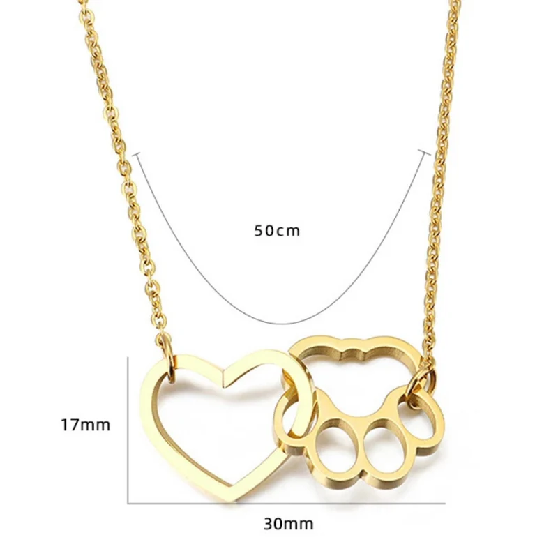 Collier Cœur et Patte de Chien