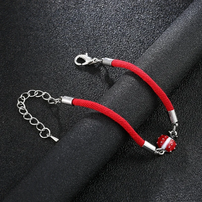 Bracelet Coccinelle Corde Rouge