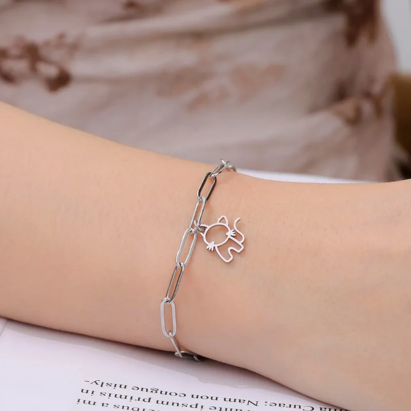 Bracelet Breloque Chat