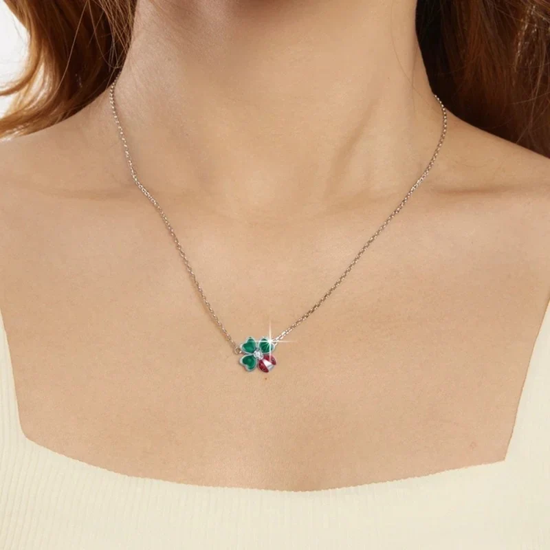 Collier Trèfle Coccinelle