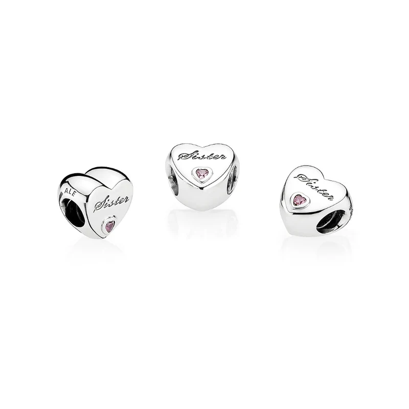 Pandora Silver Zuster Hart Charm 791946PCZ