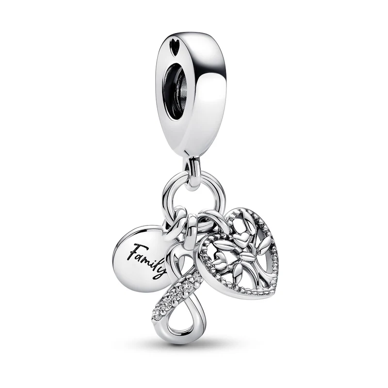 Pandora Moments 925 Sterling Silver Infinity, Disc And Heart Charm 792201C01