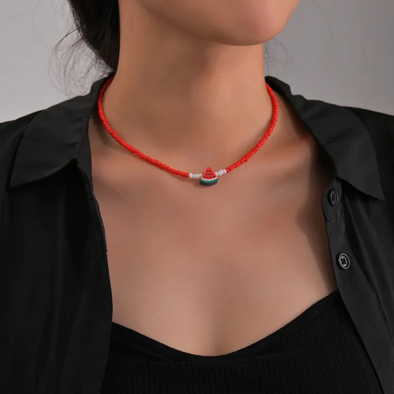 Collier Pastèque Perles