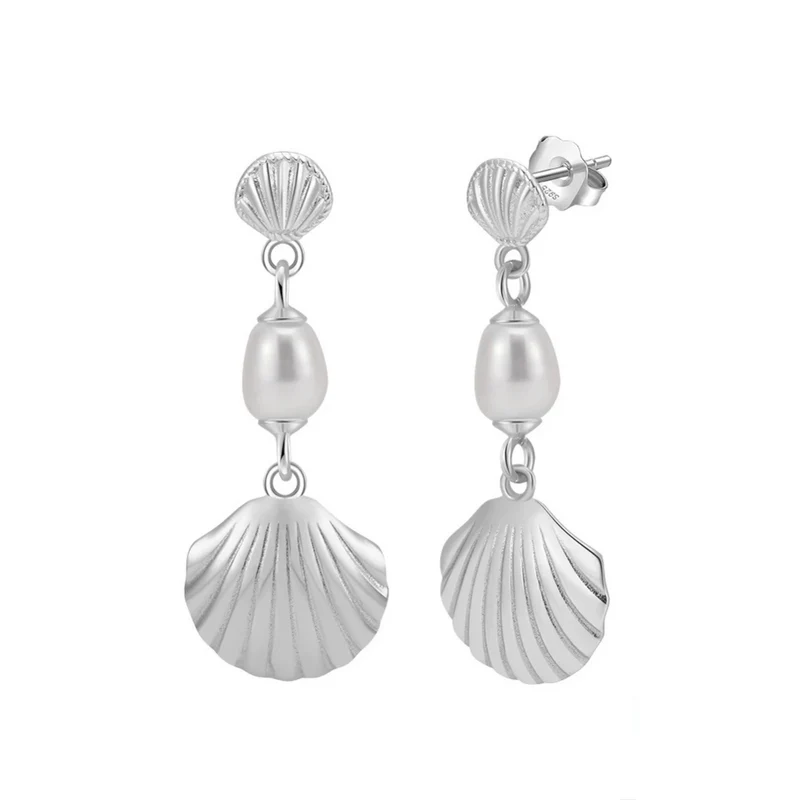 Boucles d'Oreilles Coquillage Perle