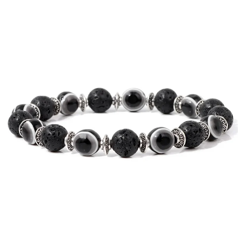 Bracelet Œil Perle Lave