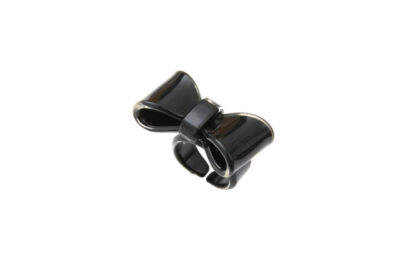 Bague Maia taille ajustable en acétate noir