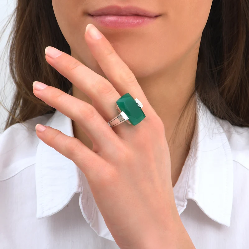 Bague Neela Onyx Vert