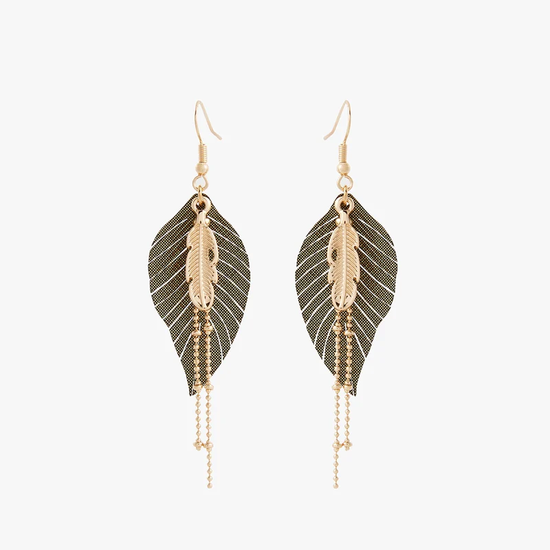 Boucles d'oreilles pendantes plumes