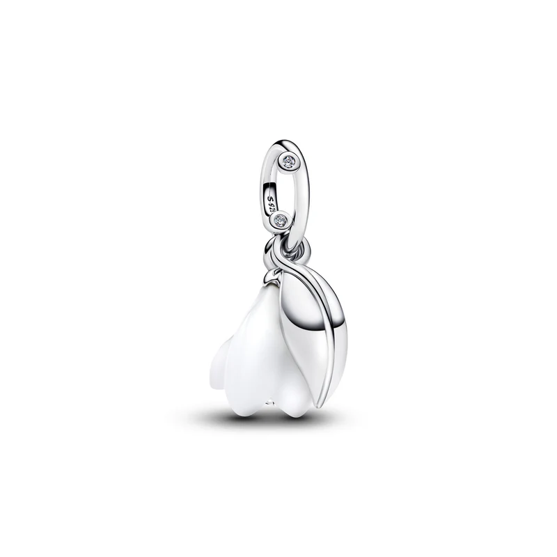 Pandora Moments 925 Sterling Silver Snowdrop Flower Dangle Charm 794239C01