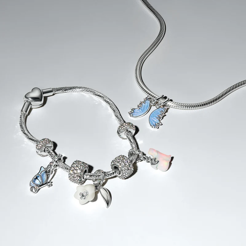Pandora Moments 925 Sterling Silver Snowdrop Flower Dangle Charm 794239C01