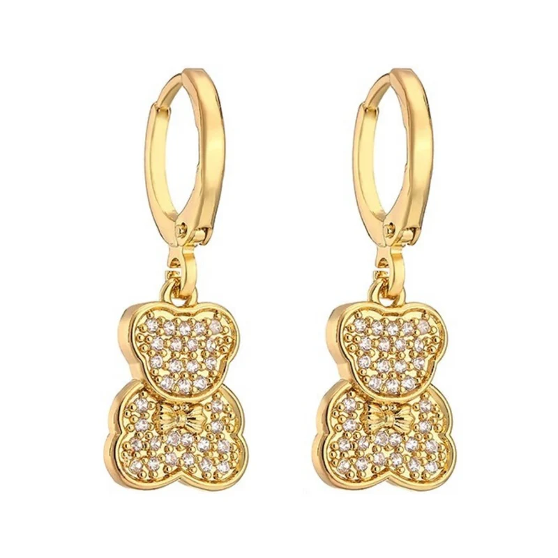 Boucles d'Oreilles Ourson Strass