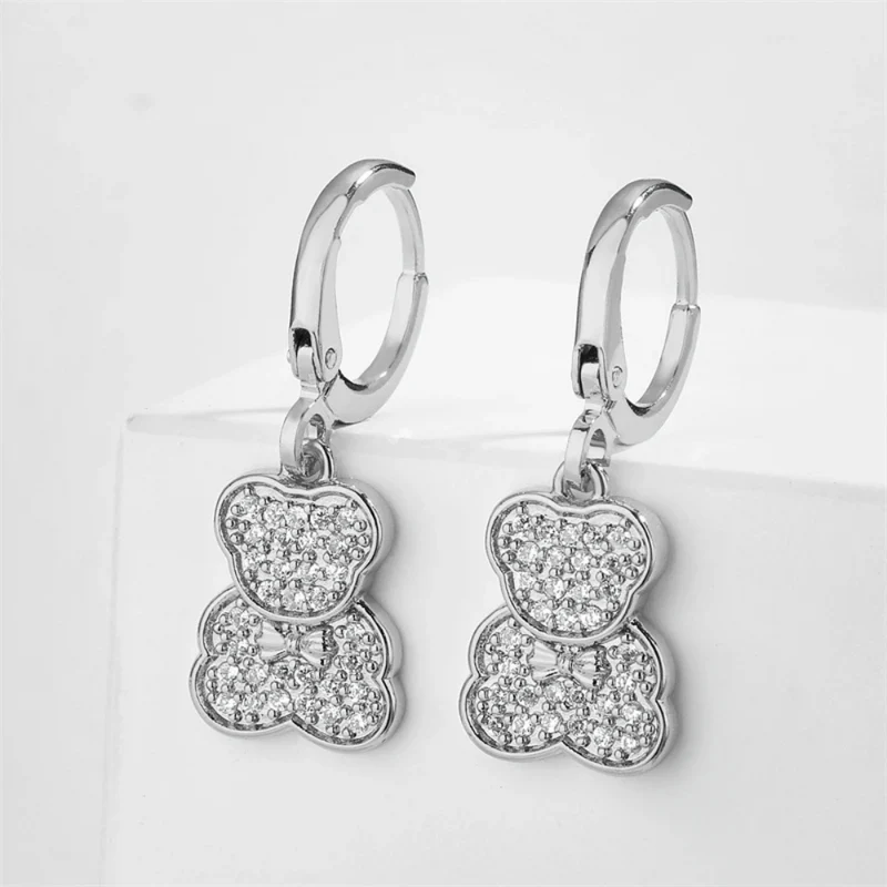 Boucles d'Oreilles Ourson Strass