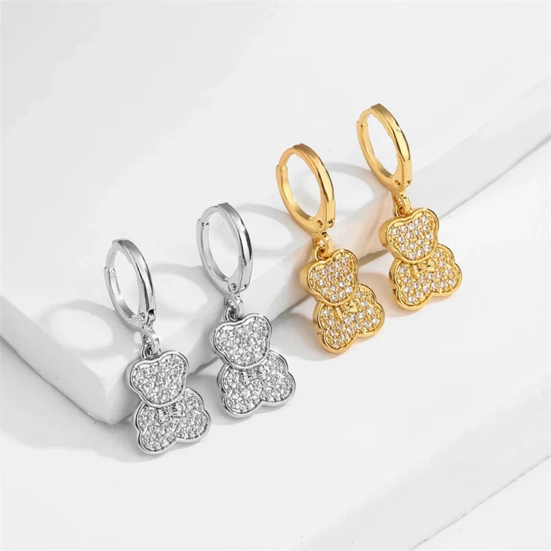 Boucles d'Oreilles Ourson Strass
