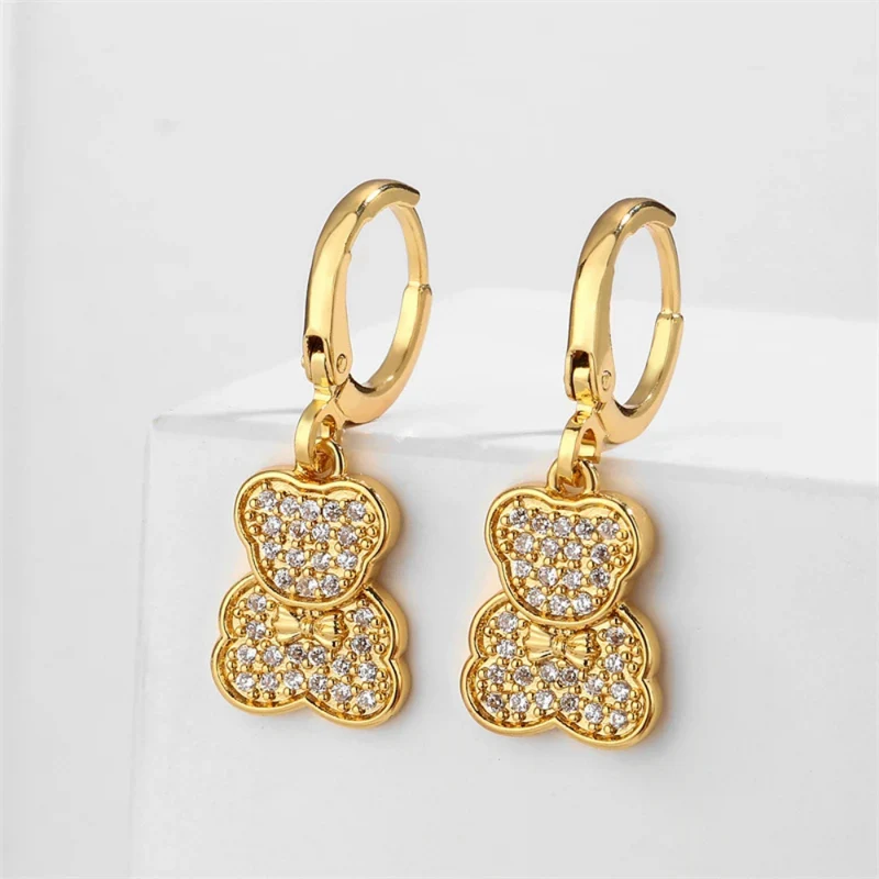 Boucles d'Oreilles Ourson Strass