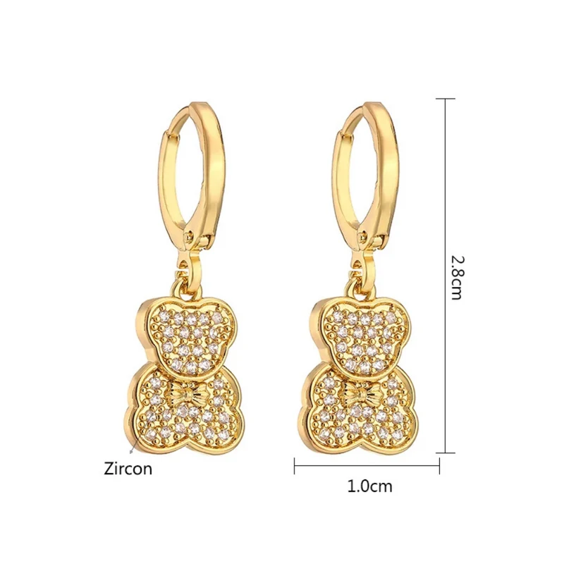 Boucles d'Oreilles Ourson Strass