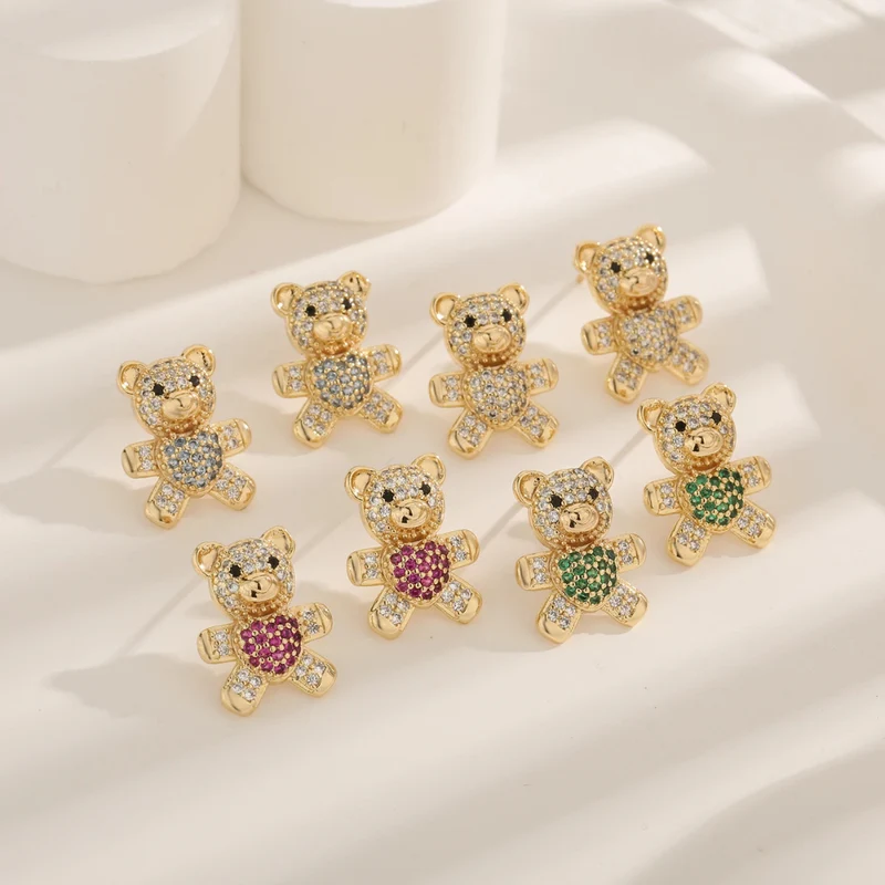 Boucles d'Oreilles Ourson Doré