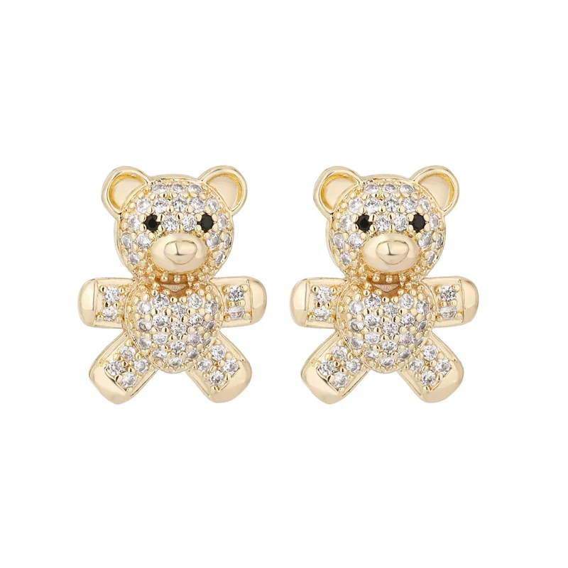 Boucles d'Oreilles Ourson Doré