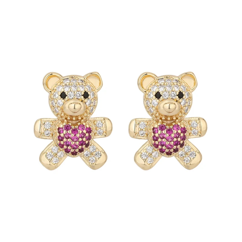 Boucles d'Oreilles Ourson Doré