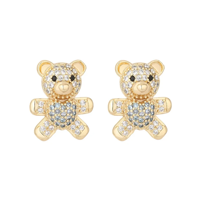 Boucles d'Oreilles Ourson Doré