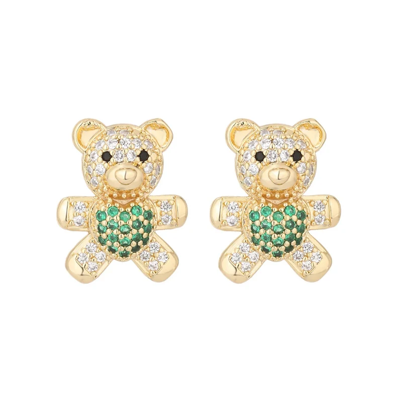 Boucles d'Oreilles Ourson Doré