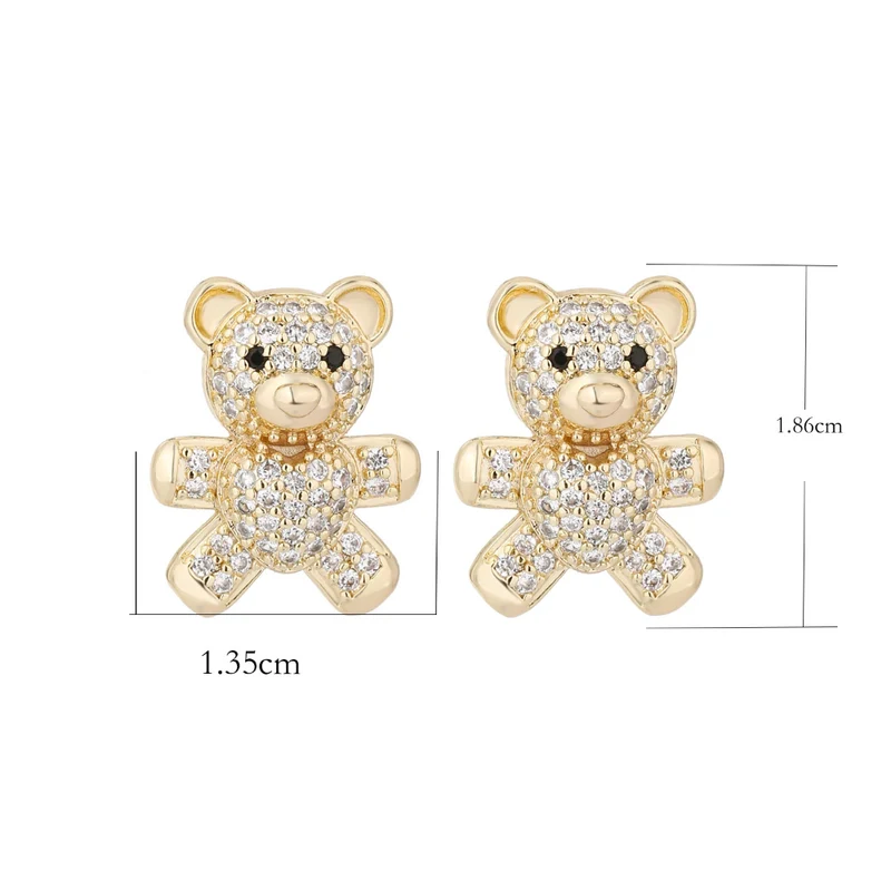 Boucles d'Oreilles Ourson Doré