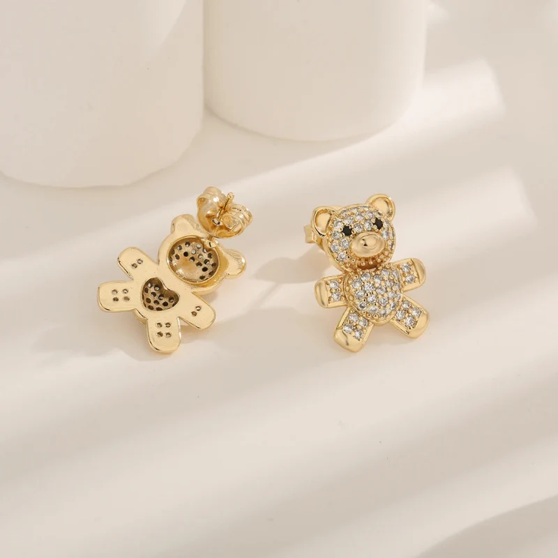 Boucles d'Oreilles Ourson Doré