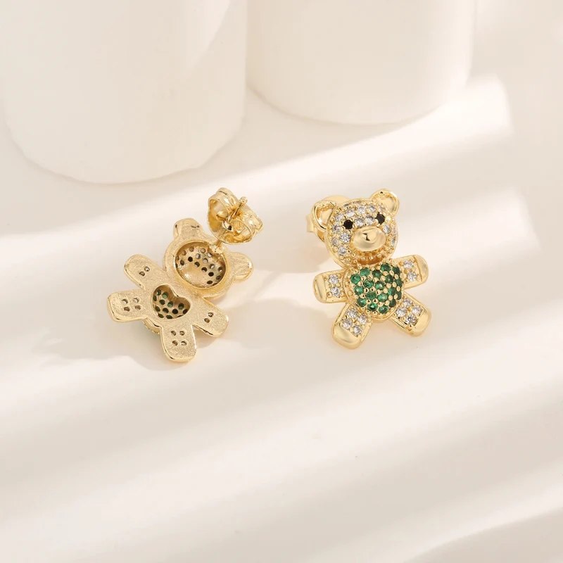Boucles d'Oreilles Ourson Doré