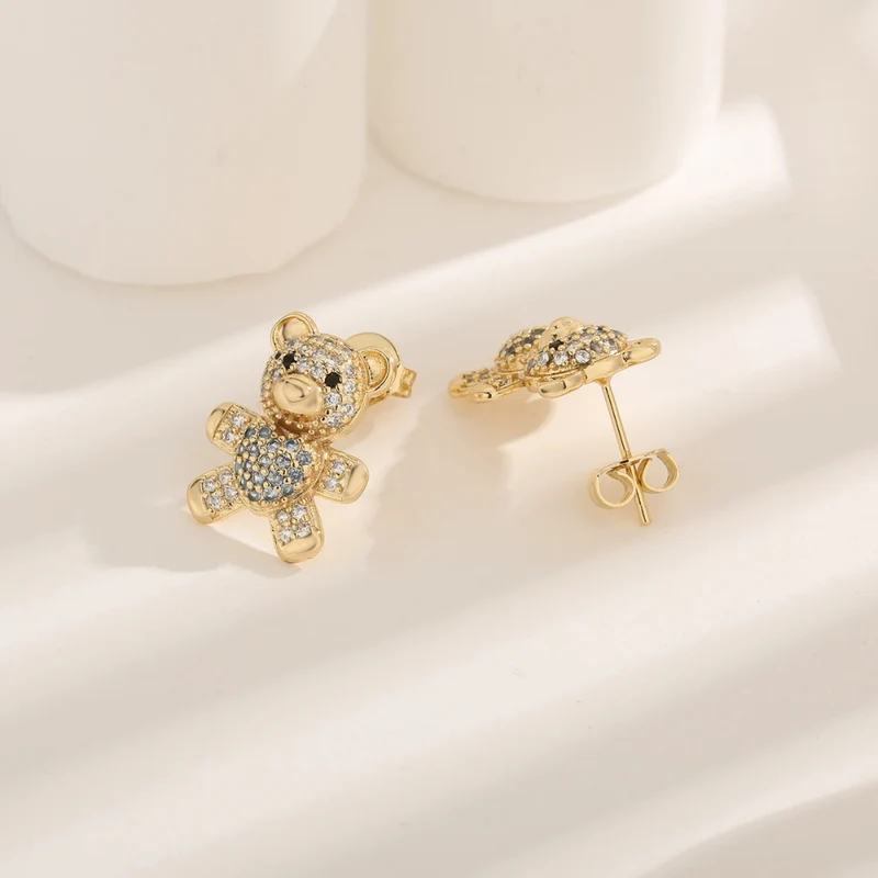 Boucles d'Oreilles Ourson Doré