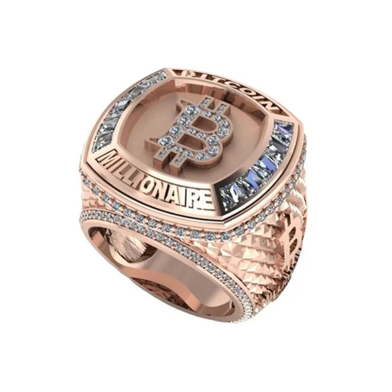 Chevalière Bitcoin Rose