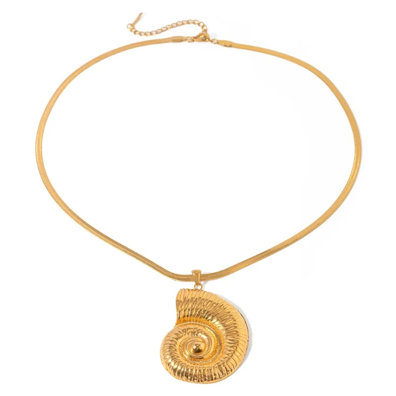 Collier Gros Coquillage Spirale