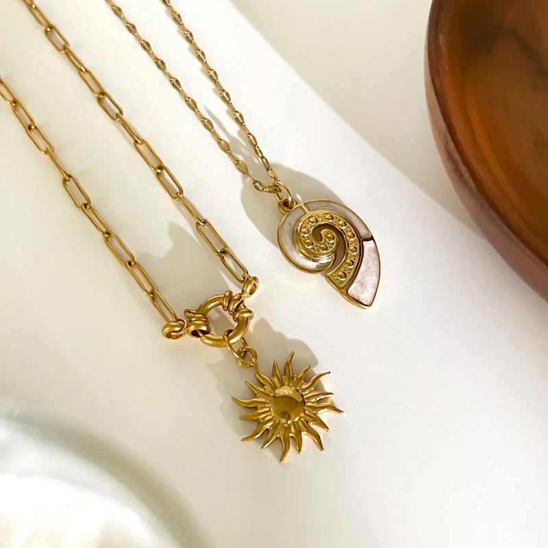 Double Collier Coquillage Soleil