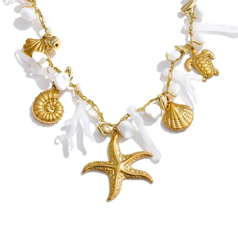 Collier Charms Coquillage Blanc